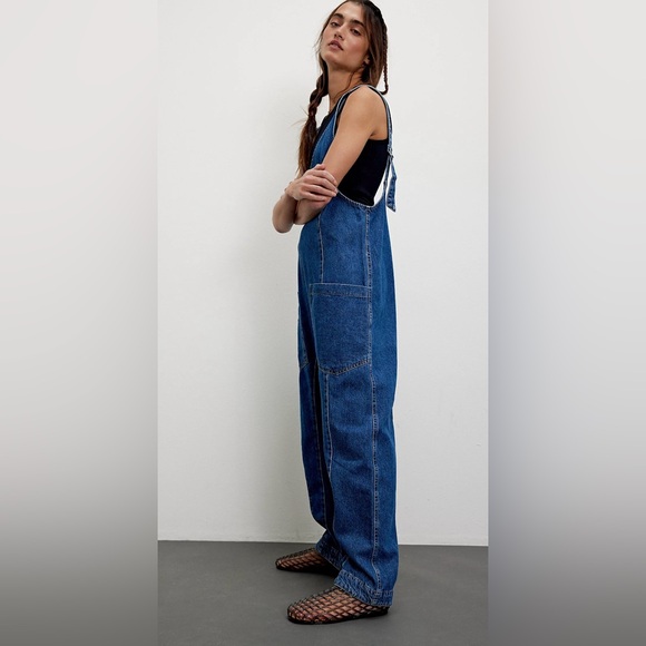 We The Free High Roller Jumpsuit Baggy Denim Overalls - Picture 3 of 8